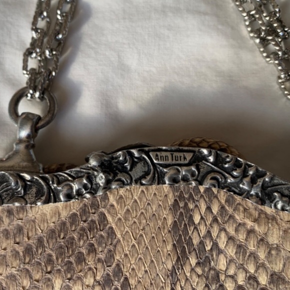 VTG RARE GLEN MILLER/ANN TURK Real Snake Skin Small Dressy Designer Ornate Purse - Picture 4 of 12